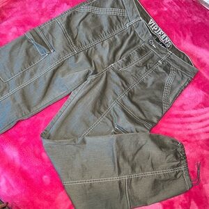 Cargo pants with cinched ankle/adjustable elastic